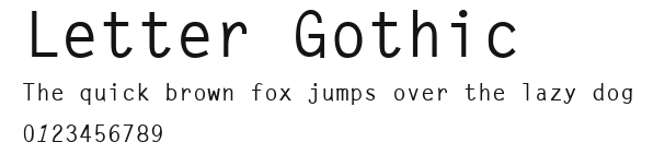 Letter Gothic Preview
