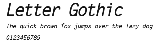 Letter Gothic Preview