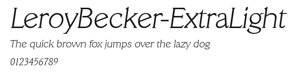 LeroyBecker-ExtraLight Preview