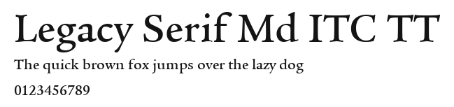 Legacy Serif Md ITC TT Preview