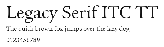 Legacy Serif ITC TT Preview