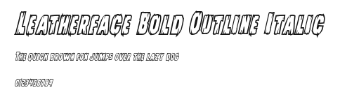 Leatherface Bold Outline Italic Preview