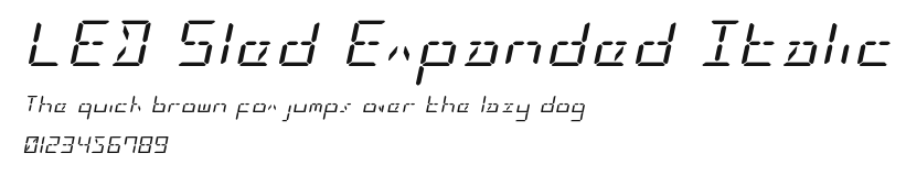 LED Sled Expanded Italic Preview