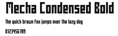 Mecha Condensed Bold Preview