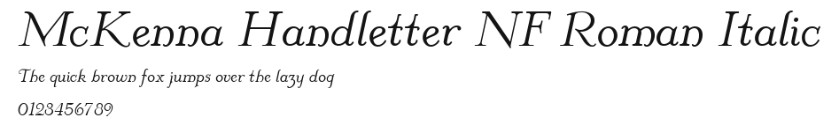 McKenna Handletter NF Roman Italic Preview