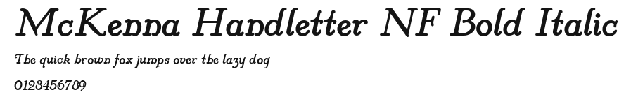McKenna Handletter NF Bold Italic Preview