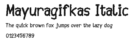 Mayuragifkas Italic Preview