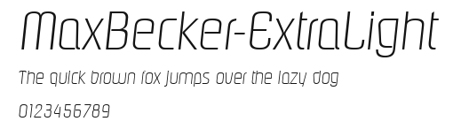 MaxBecker-ExtraLight Preview