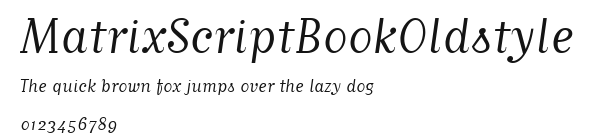 MatrixScriptBookOldstyle Preview
