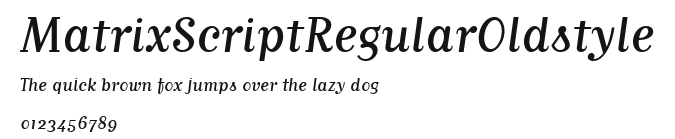 MatrixScriptRegularOldstyle Preview