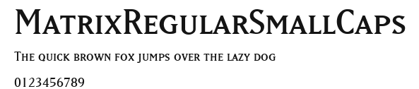 MatrixRegularSmallCaps Preview