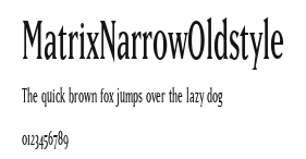 MatrixNarrowOldstyle Preview