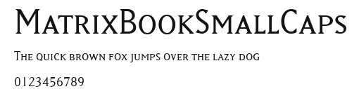 MatrixBookSmallCaps Preview