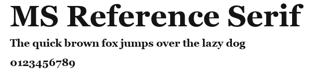 MS Reference Serif Preview