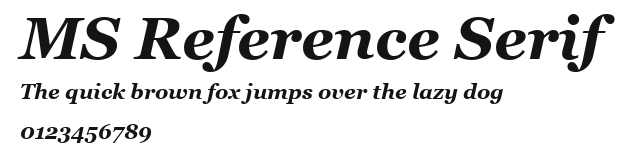 MS Reference Serif Preview