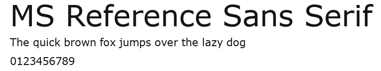 MS Reference Sans Serif Preview