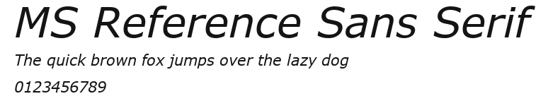 MS Reference Sans Serif Preview