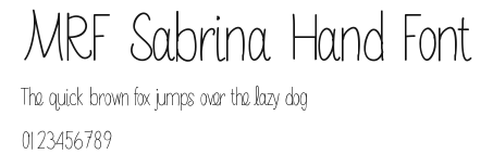 MRF Sabrina Hand Font Preview