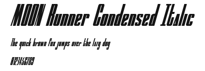 MOON Runner Condensed Italic Preview