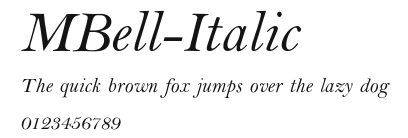 MBell-Italic Preview