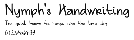 Nymph's Handwriting Preview