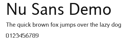 Nu Sans Demo Preview