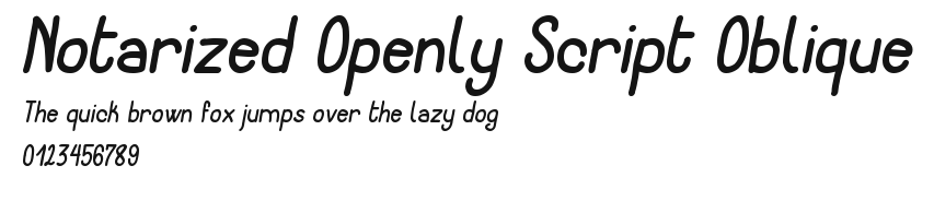 Notarized Openly Script Oblique Preview