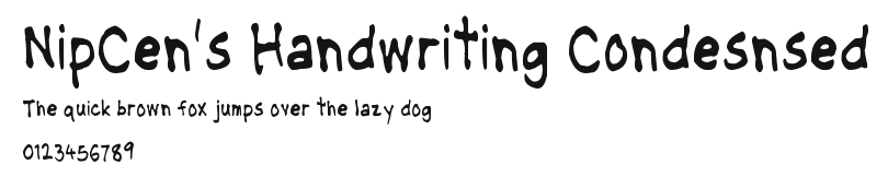 NipCen's Handwriting Condesnsed Preview