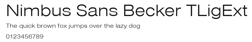 Nimbus Sans Becker TLigExt Preview