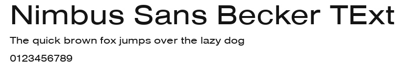 Nimbus Sans Becker TExt Preview