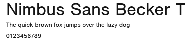 Nimbus Sans Becker T Preview