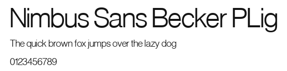 Nimbus Sans Becker PLig Preview