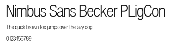 Nimbus Sans Becker PLigCon Preview