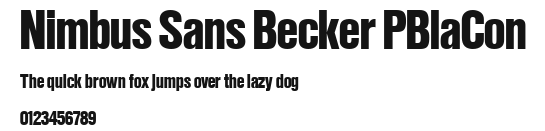 Nimbus Sans Becker PBlaCon Preview
