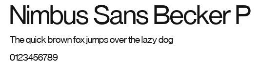Nimbus Sans Becker P Preview