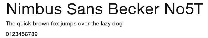 Nimbus Sans Becker No5T Preview
