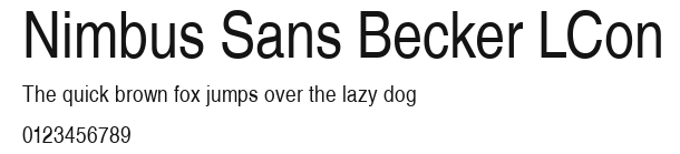 Nimbus Sans Becker LCon Preview