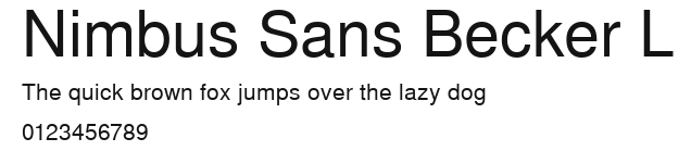 Nimbus Sans Becker L Preview