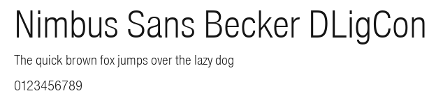 Nimbus Sans Becker DLigCon Preview