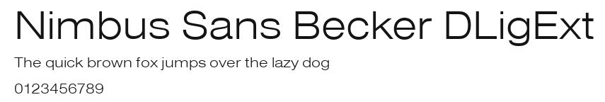 Nimbus Sans Becker DLigExt Preview