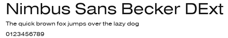 Nimbus Sans Becker DExt Preview