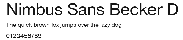 Nimbus Sans Becker D Preview
