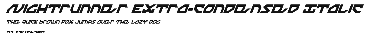Nightrunner Extra-Condensed Italic Preview