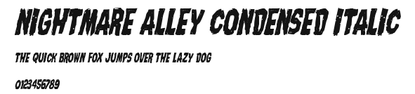 Nightmare Alley Condensed Italic Preview