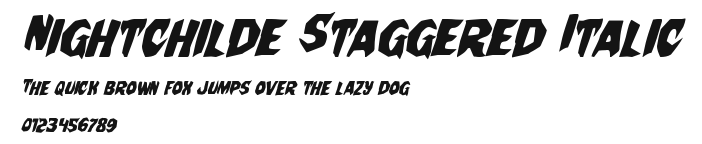 Nightchilde Staggered Italic Preview