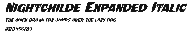 Nightchilde Expanded Italic Preview