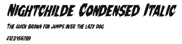 Nightchilde Condensed Italic Preview