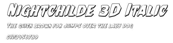 Nightchilde 3D Italic Preview