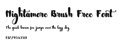 Nightamore Brush Free Font Preview
