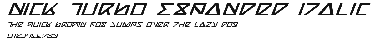 Nick Turbo Expanded Italic Preview